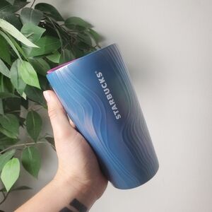 Starbucks Turquoise Ripples Of Fuchsia Ceramic Tumbler New